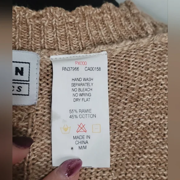 VTG Jantzen Classic Boho Oatmeal Knit Sweater Vest Hand Embroidered Size M. - Picture 7 of 8